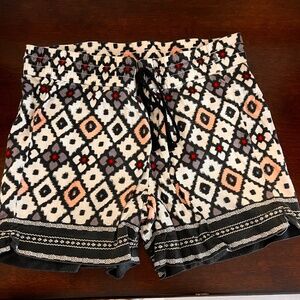 Loft Linen Ikat Print Shorts